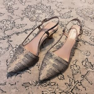AD & Daughters Snake Print Slingback Heels